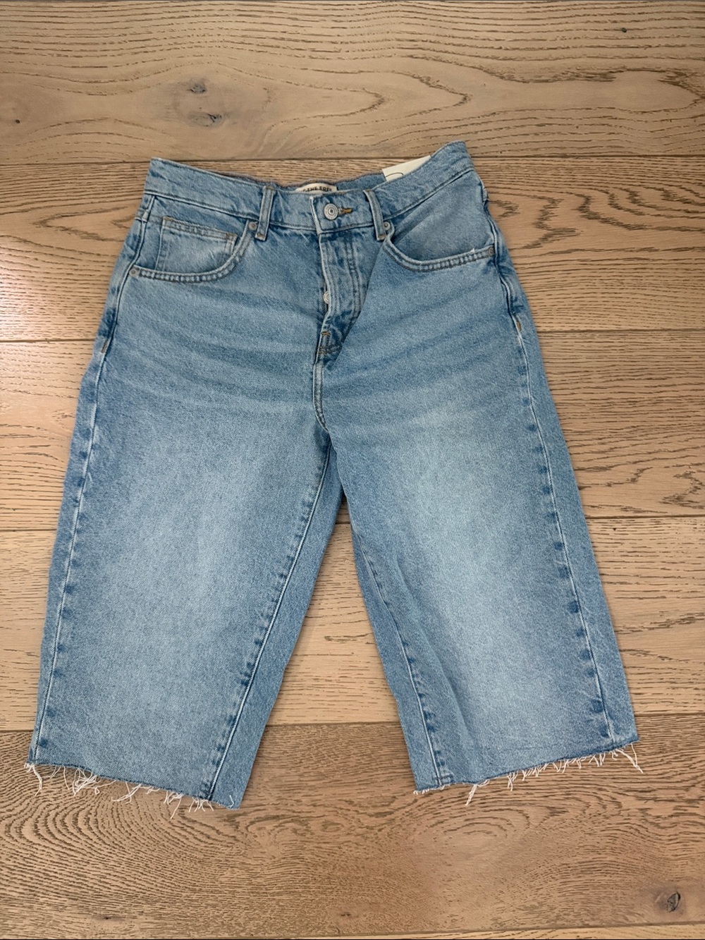 We The Free High-Rise Light Blue Denim Bermuda Jeans Size 26